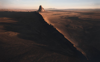 Mountain desert landscape sky ocean - land art free wallpaper