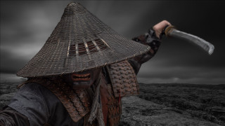 Straw hat man large knife - photo of him free wallpaper for desktop