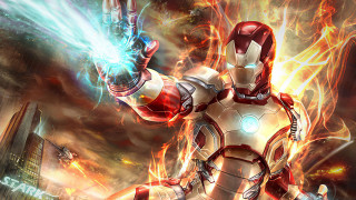 Man suit lightup hand city - a fireball free wallpaper for desktop