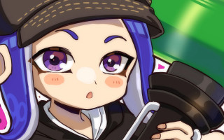 Chizuko yoshida blue hair camera - holding free wallpaper for desktop