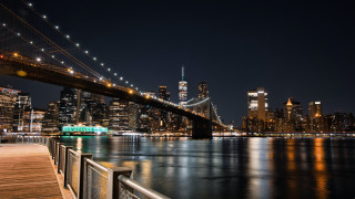 Bridge river cityscape night lights - the bridge free wallpaper