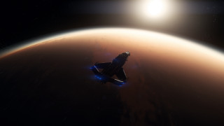 Space ship red planet bright - star citizen halo free wallpaper