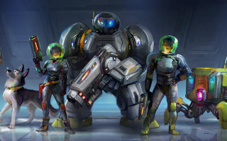 Space suits dog robot gun - bayard wu free wallpaper