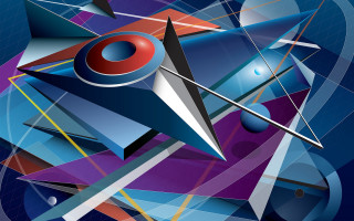 Blue red purple abstract circular - abstract design free wallpaper