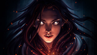 Woman long hair blue eyes 20 - charlie bowater free wallpaper