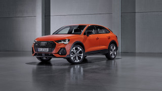 Orange audi suv 3d render - car free wallpaper for desktop