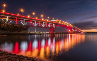 Bridge lights water night city - david boyd free wallpaper for desktop