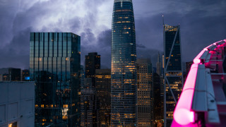 Tokyo futuristic cityscape lightning pink - the building and the sky free wallpaper