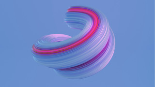 Flying blue pink object 3d - alfred manessier free wallpaper