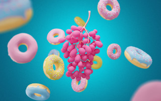 Doughnuts donuts flying string balloon - the air free wallpaper