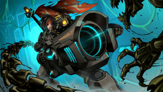 Cartoon character gun monsters blue - a gun in front free wallpaper for desktop