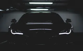 Car parkinggarage lights blackcar whitelight - black free wallpaper for desktop