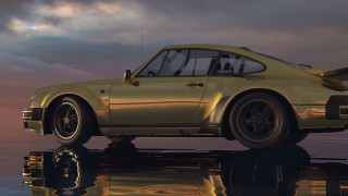 Yellow porsche 9113 reflective surface - reflective free wallpaper