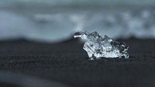 Ice black sand beach ocean - abstract illusionism free wallpaper