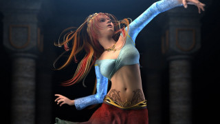 Fantasy dancer blueeyes longhair jewelry - stage free wallpaper