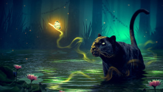 Black tiger swamp butterflies fantasy - fantasy artwork free wallpaper