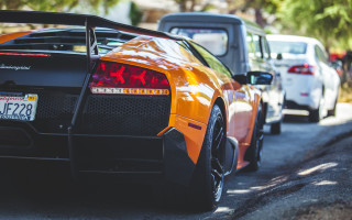 Car road background depth blurry - the side of a road free wallpaper