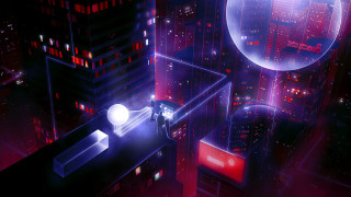 Futuristic city night glowing orb - a futuristic city free wallpaper
