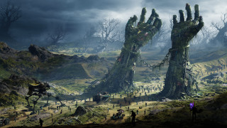 Giant hand forest people dark - a forest free wallpaper