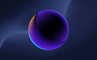 Blue orange sphere space raytraced - circle free wallpaper for desktop