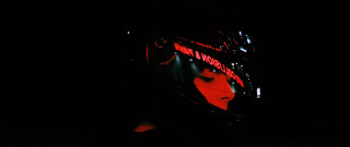 Red haired woman helmet neon - elsa bleda free wallpaper