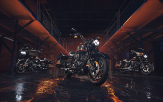 Motorcycles warehouse night lights photorealism - the bike free wallpaper for desktop