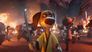 Cartoon dog sword fire costumed - free dogs wallpaper for desktop