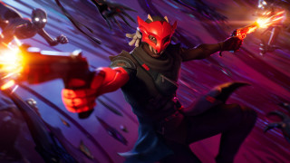 Man gun demon mask fire - holding free wallpaper for desktop