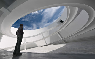 Sky man circular window clouds - david chipperfield free wallpaper