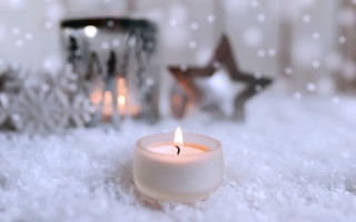 Lit candle silver holder star - fluffy free wallpaper for desktop