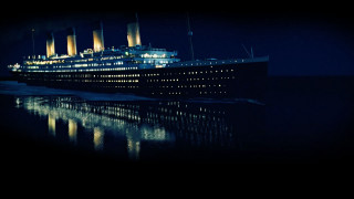 Cruise ship ocean night lights - stuckism free wallpaper for desktop