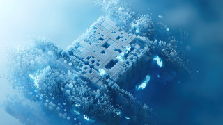 Cube bubbles city night starry - 8 k free wallpaper