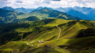 Winding road green mountains clouds - winding free wallpaper for desktop