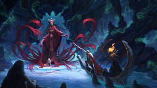 Woman red dress octopus sword - elden ring free wallpaper