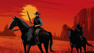 Desert horsemen sunset red moon - the back of a horse next free wallpaper