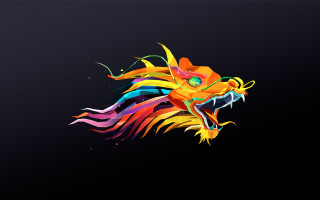 Colorful dragon flying air tail - its tail free wallpaper