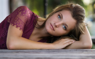 Purple dress woman laying portrait - caroline chariotdayez free wallpaper for desktop