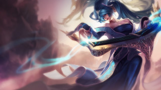 Fantasy woman blue dress sword - a sky background free wallpaper for desktop