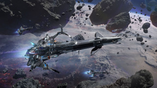 Fighter jets mountain space station - a space station in the background free wallpaper