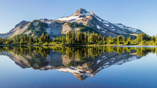 Mountain reflection trees water blue - a reflection free wallpaper for desktop
