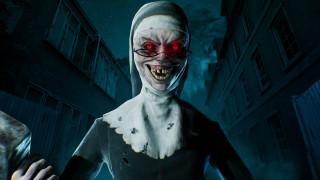 Creepy woman red eyes bloody - a bloody face holding free wallpaper