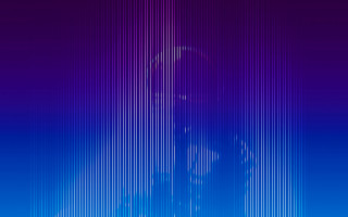 Blue purple background clock tower - glitch art free wallpaper