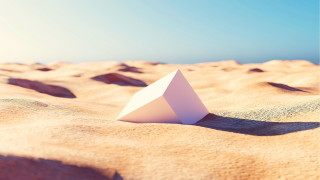 Desert sand sculpture blue sky - rossdraw global illumination free wallpaper