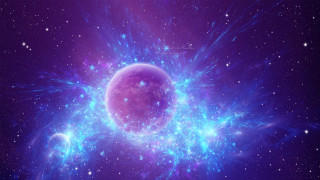 Blue purple star sky nebula - star in the center free wallpaper
