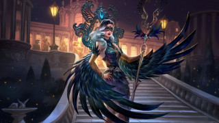 Woman sword bird staircase fantasy - a sword and a bird free wallpaper