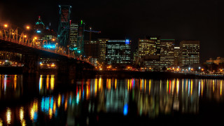 City skyline bridge river night 72 - a bridge over a river free wallpaper