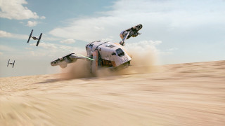 Star wars vehicle desert flying - vehicle free wallpaper