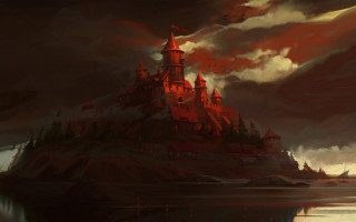 Castle hill lake sunset mountain - andreas rocha free wallpaper for desktop