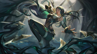 Fantasy woman sword flying water - league of legends free wallpaper