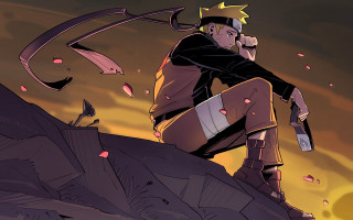 Man sword hill cloud bird - top of a hill free wallpaper